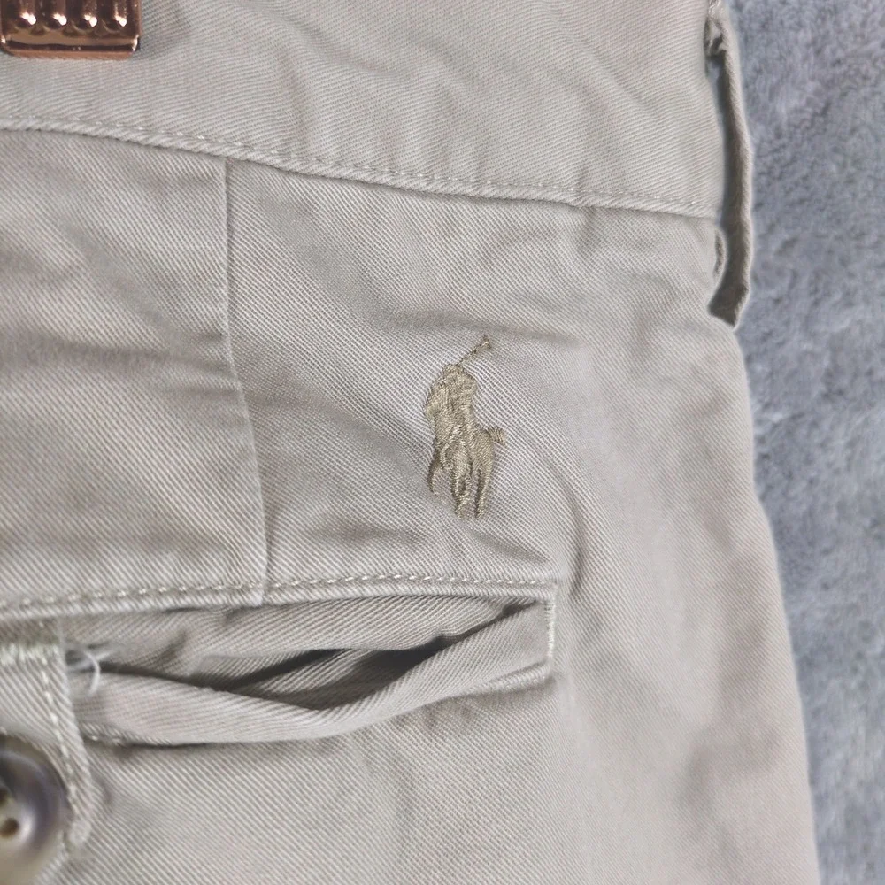 Polo Ralph Lauren Mens 40x30 Stretch Slim Fit Chino Khaki Pants Tan Preppy